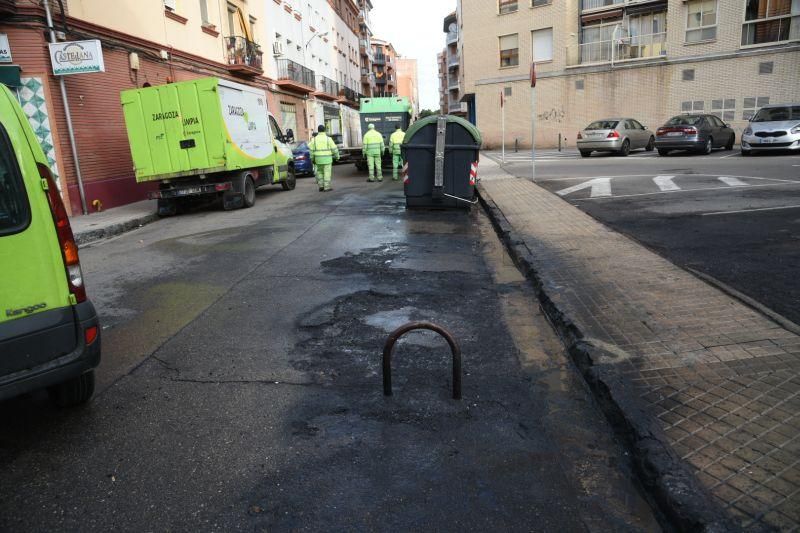 Nuevo incendio de contenedores en el Arrabal