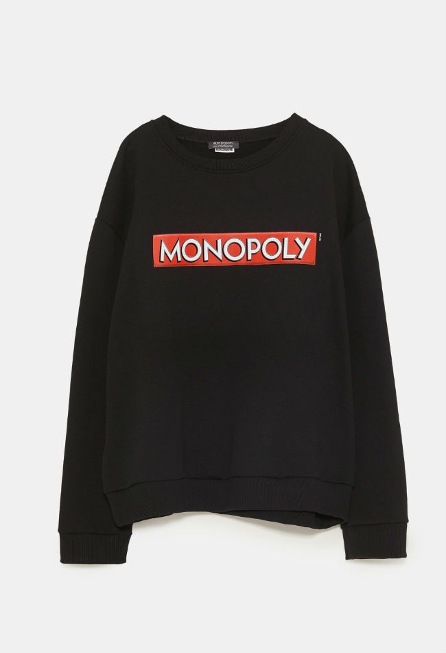 Sudadera con logo del Monopoly de Zara