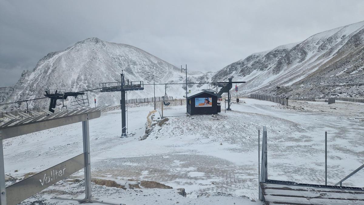 Nieve en la estación de esquí de Vallter (Ripollès, Girona).
