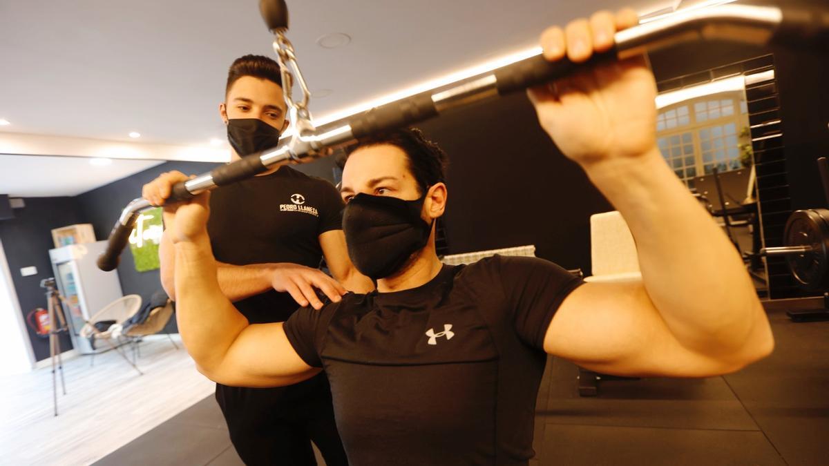 Pedro Llaneza y Eduardo Castejón en un entrenamiento