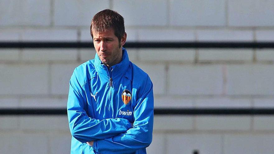 Albert Celades, en un entrenamiento en el mes de febrero.