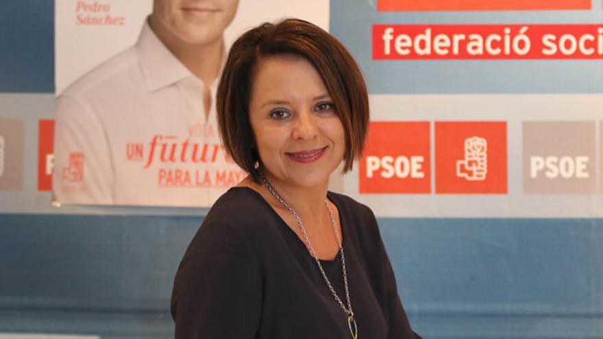 Sofía Hernanz, este martes en la sede del PSOE.