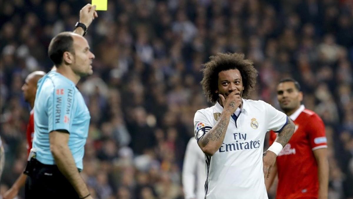 Mateu Lahoz, en el Santiago Bernabéu