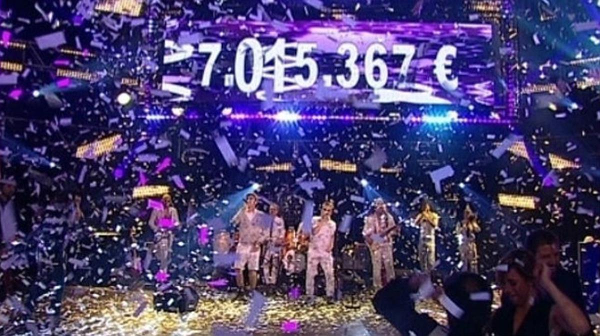 Marcador final de La Marató de TV-3, a l’acabar el programa. Marcador final de La Marató de TV-3, a l’acabar el programa.