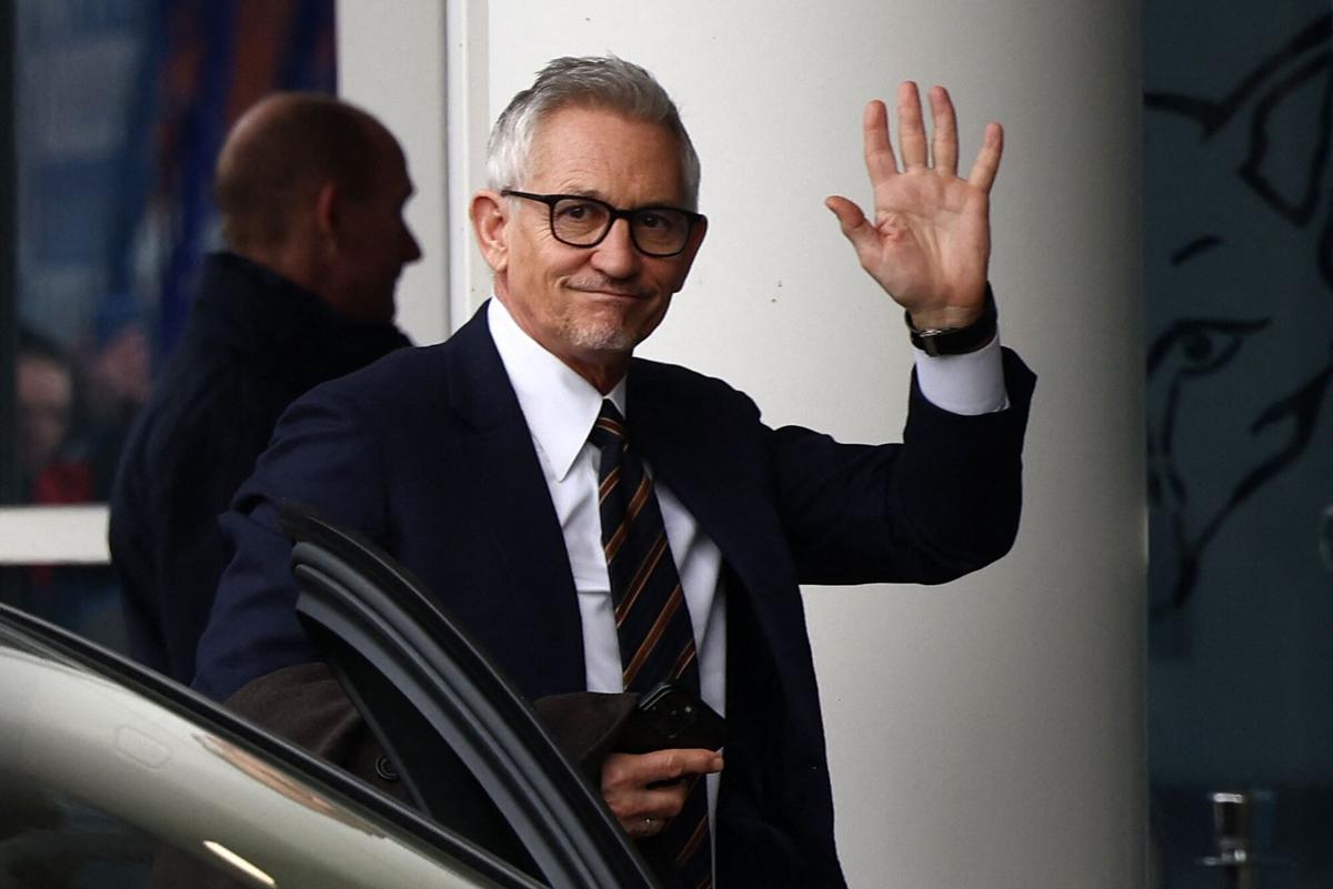 (FILES) Gary Lineker, former England footballer turned sports TV presenter for BBC, arrives at the King Power Stadium in Leicester, central England on March 11, 2023, ahead of the English Premier League football match between Leicester City and Chelsea. Lineker will leave the BBC at the end of the season, it was announced on May 19, 2025, days after he shared a social media post that contained antisemitic imagery. The corporation's highest-paid presenter had been due to front coverage of the 2026 World Cup and next season's FA Cup. (Photo by Darren Staples / AFP)