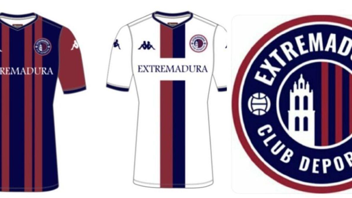 Primeras camisetas y escudo del CD Extremadura 1924.