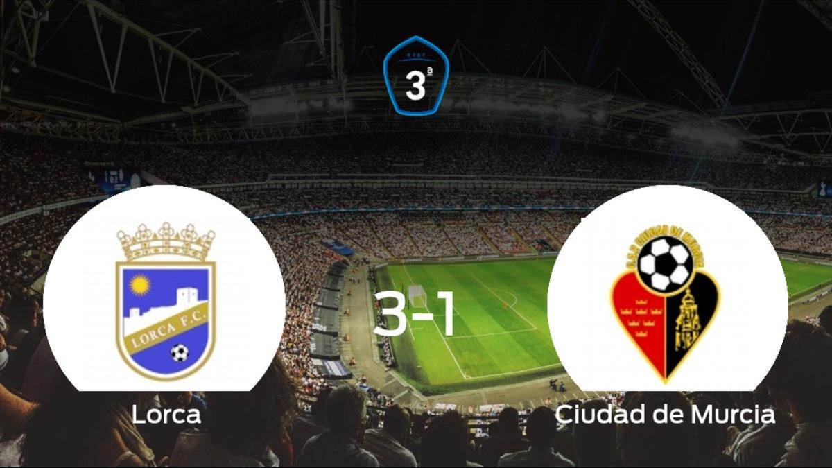 El Lorca se lleva tres puntos después de vencer 3-1 al Ciudad de Murcia
