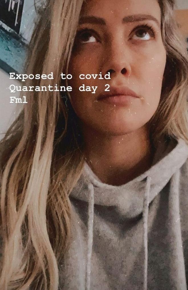 Hilary Duff comparte en Instagram que está en cuarentena