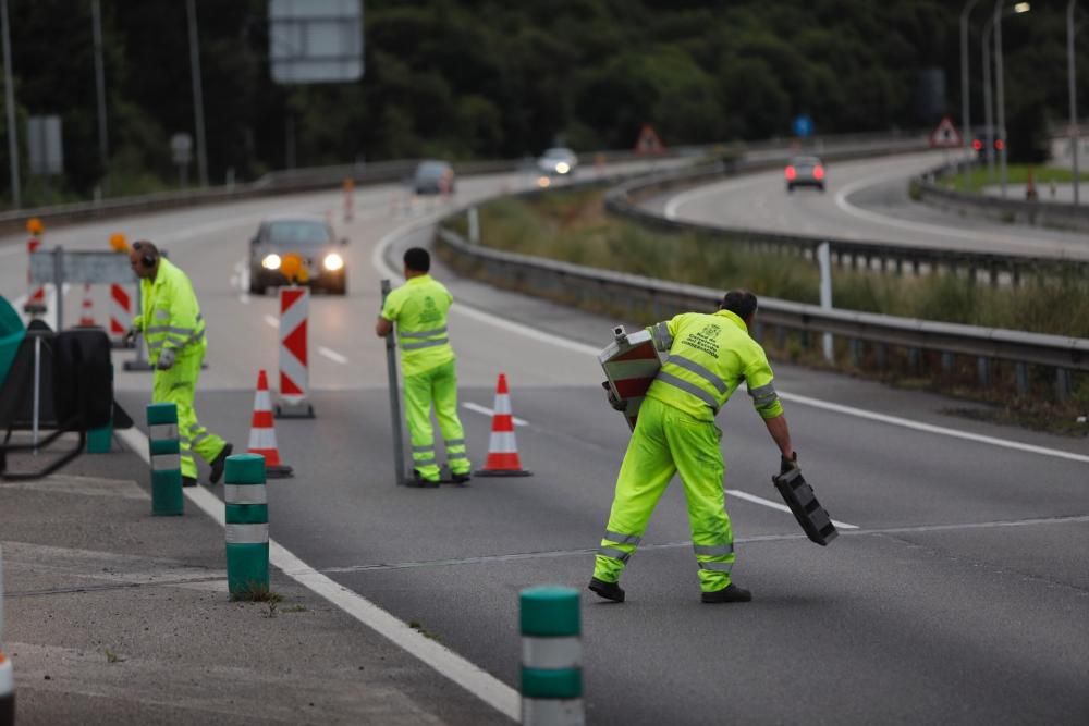 Obras en la autopista "Y" a la altura del Montico