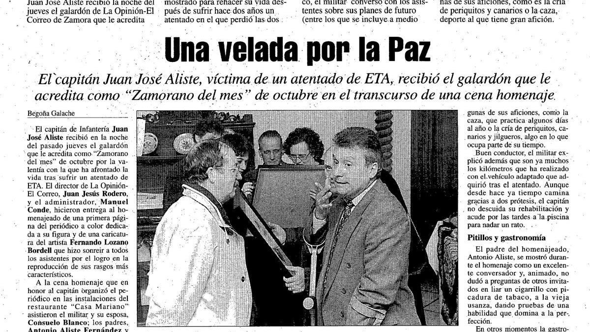 El comandante, distinguido como &quot;Zamorano del mes&quot; por LA OPINIÓN-EL CORREO DE ZAMORA en 1997