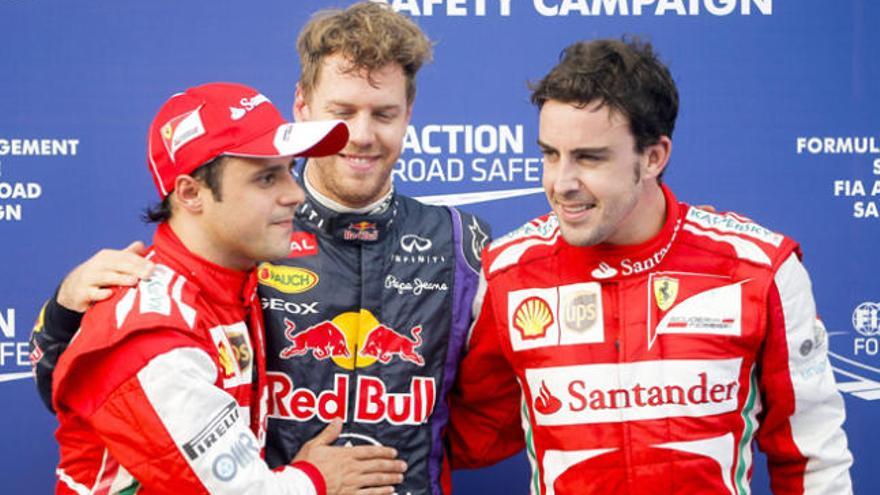 Massa, Vettel y Alonso.