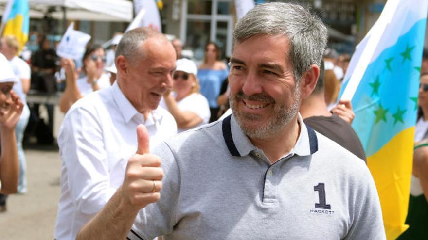 Fernando Clavijo, a su llegada al acto electoral del pasado domingo en Corralejo.