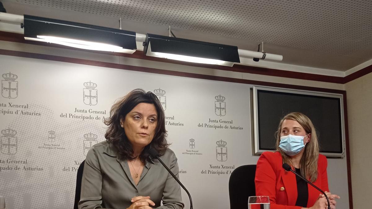 Beatriz Polledo y Cristina Vega, ayer en rueda de prensa