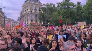 Manifestación en París contra la victoria de la ultraderecha francesa
