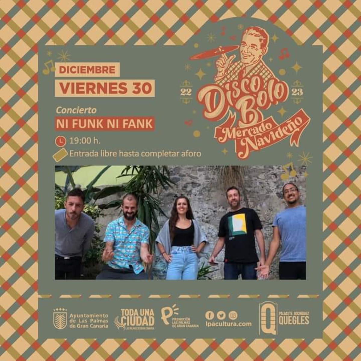Cartel del mercado navideño Discobolo.