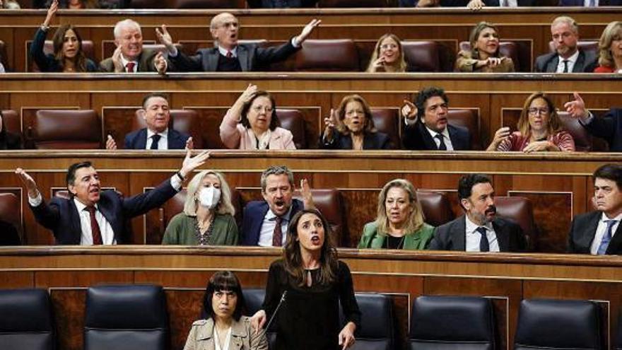 La ministra de Igualdad, Irene Montero, durante una intervención en el Congreso. | EFE