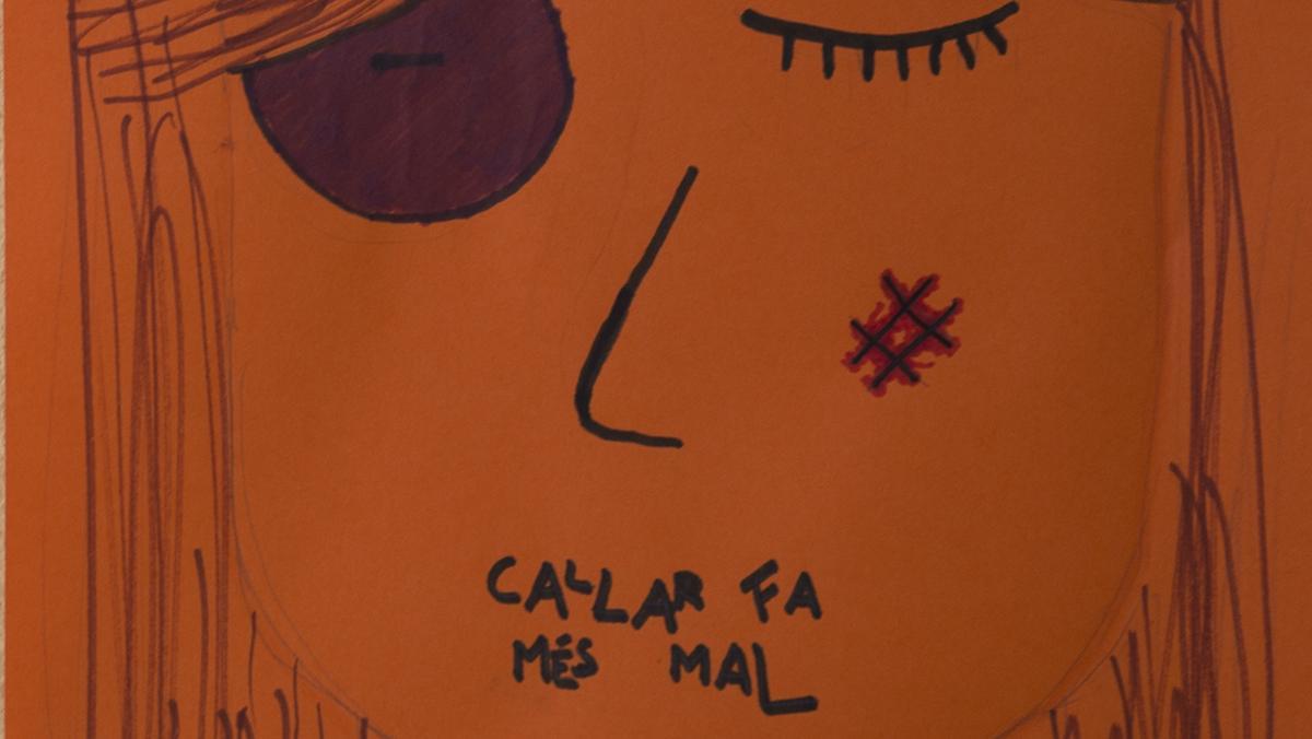 Alumnes de linstitut Goya de Barcelona durant les activitats contra el maltractament masclista