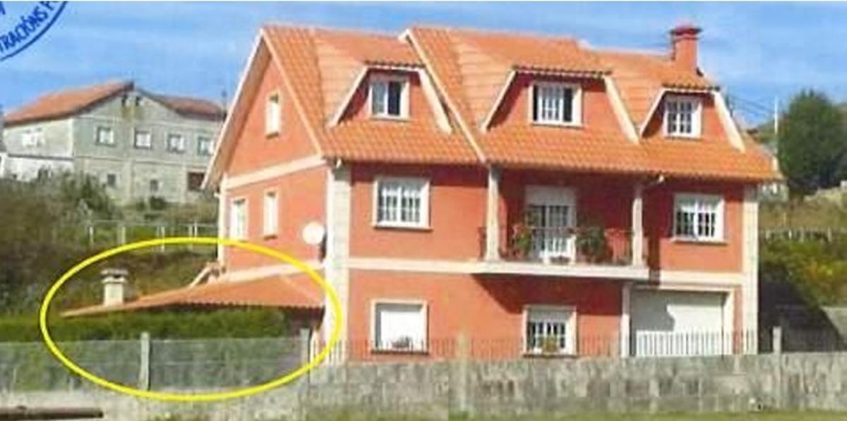 Zona señalizada y eliminada de una vivienda en Pontevedra.