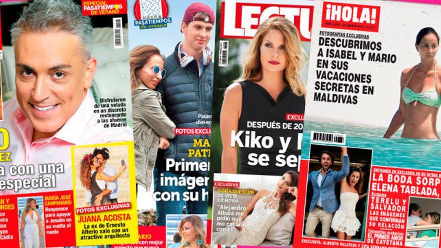 Las portadas de las revistas del corazón.