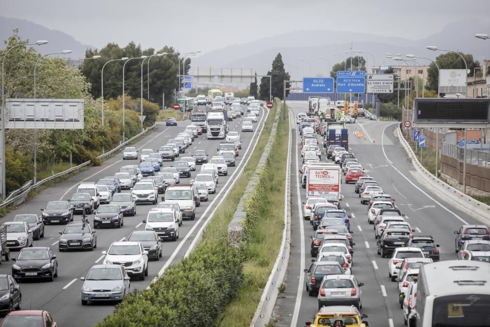 Vekehrskollaps auf der Ringautobahn von Palma