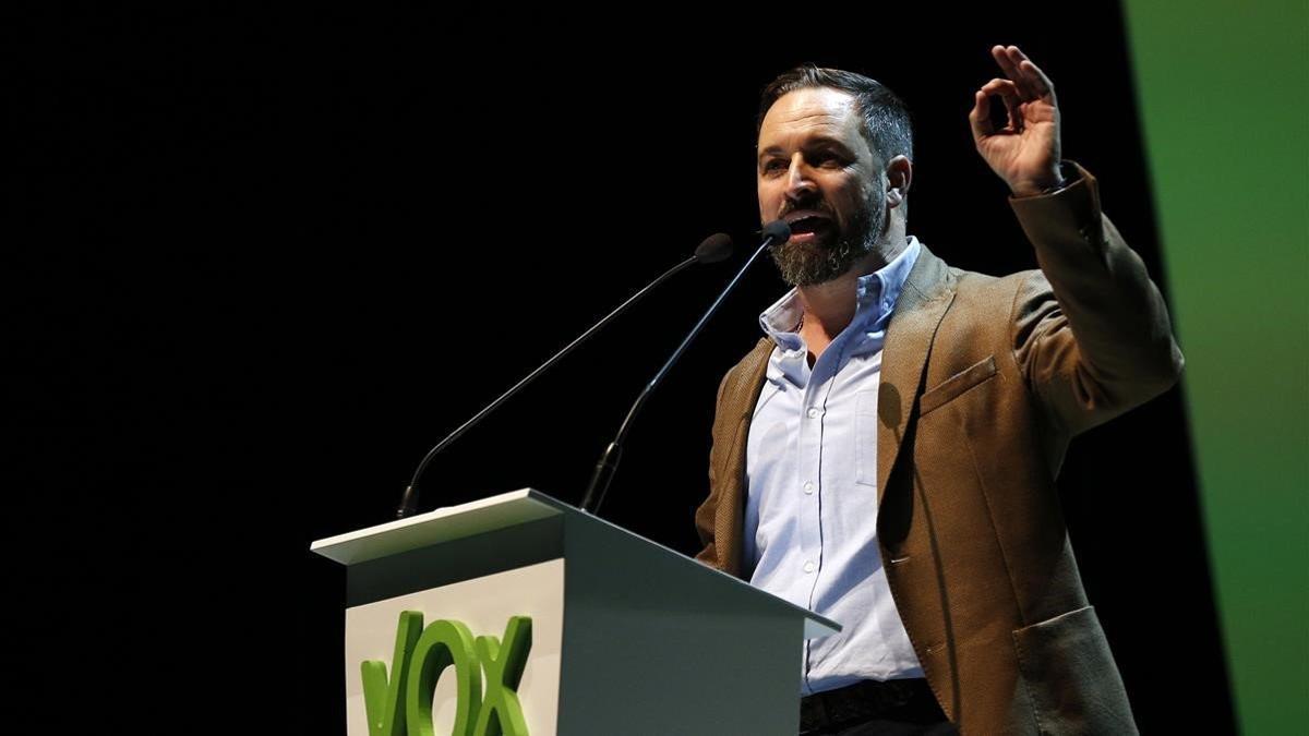 El presidente de Vox, Santiago Abascal, en el acto celebrado en Vistalegre el pasado 7 de octubre.