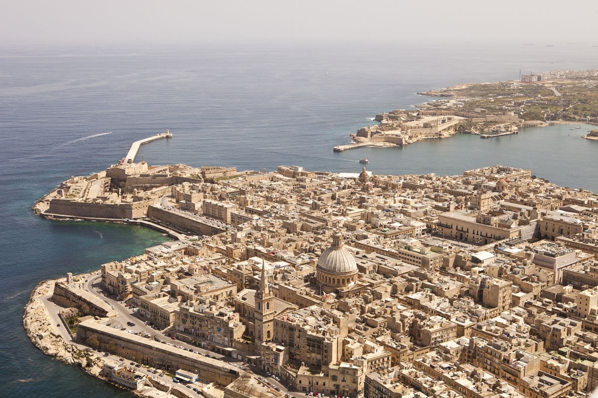 Malta, vista aérea de La Valletta