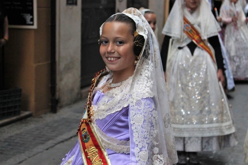 Procesión del Altar del Carmen. Las falleras mayores de 2017 de la Agrupación.