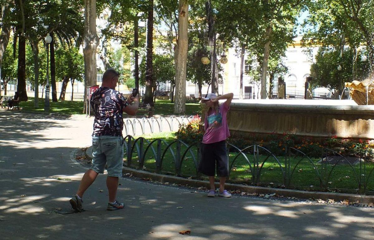 Jardines de La Merced (plaza de Colón), en la actualidad.