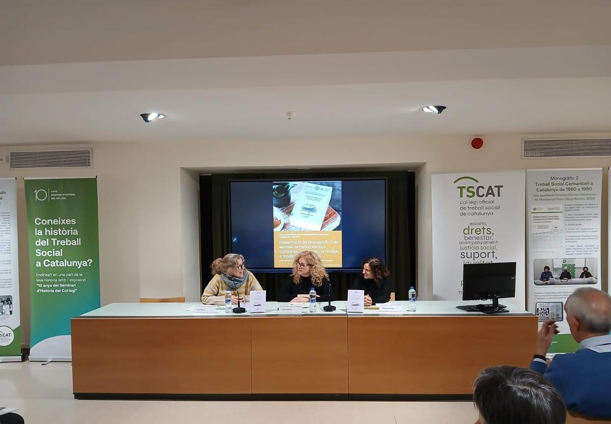 Imatge de la presentació de «Les escoles de treball social a Catalunya (1932-2009), un viatge a través de la formació»