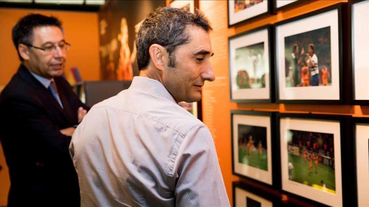 Valverde se mostró interesado por la historia del Barça