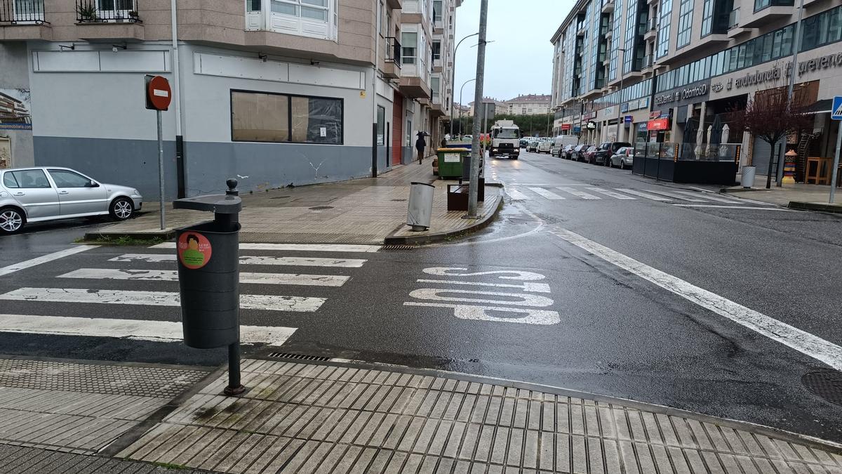 Paso de peatones de Milladoiro en el que se produjo el atropello