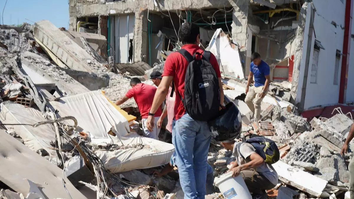 Rescatan a un perro con vida entre los escombros en Cali, Colombia