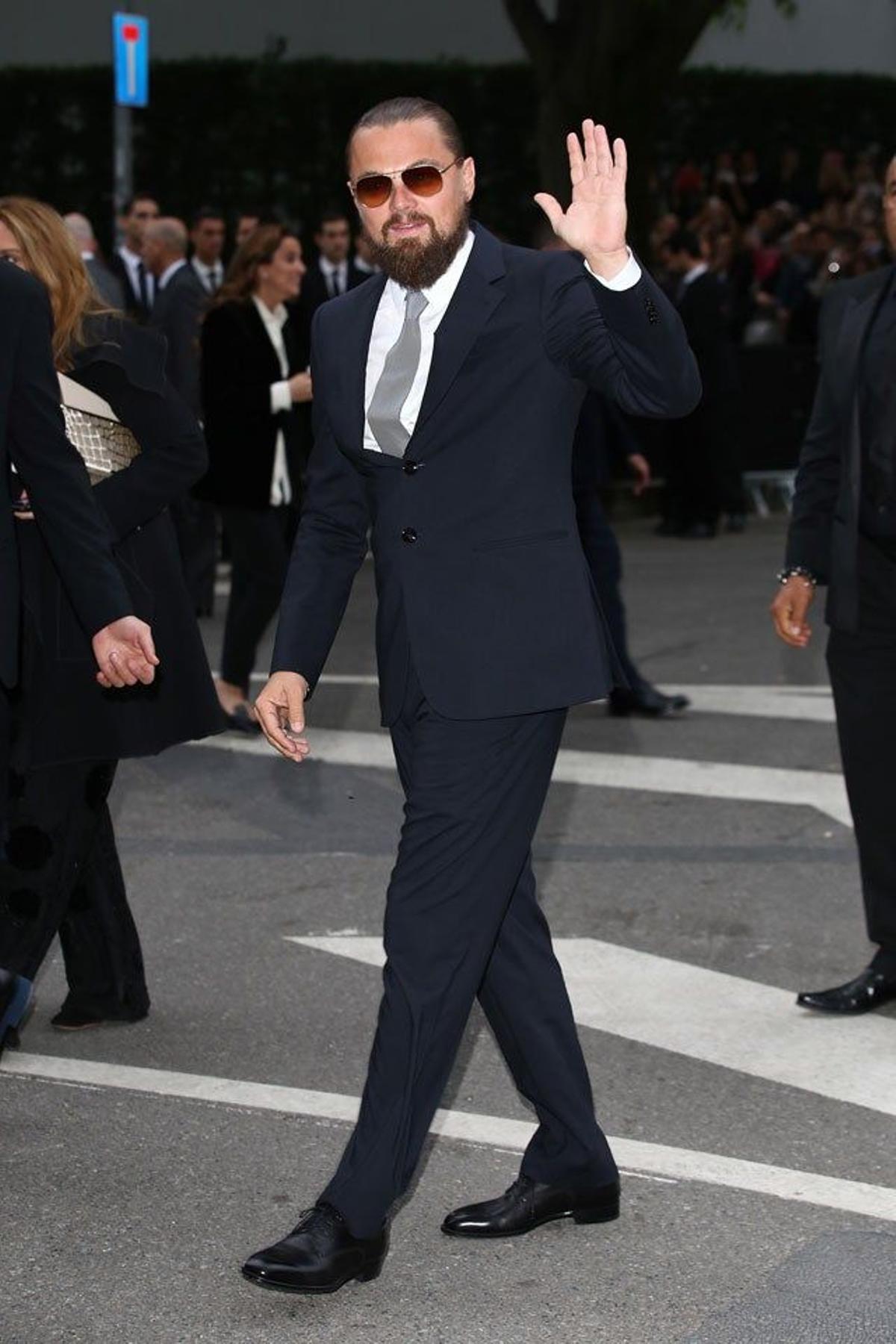 Leonardo DiCaprio en la fiesta de Armani en Milán