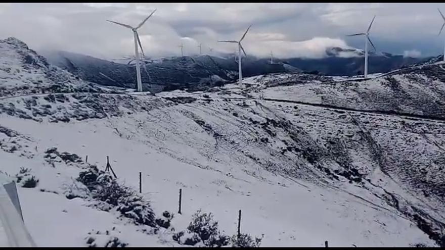 Intensa nevada en las brañas vaqueiras