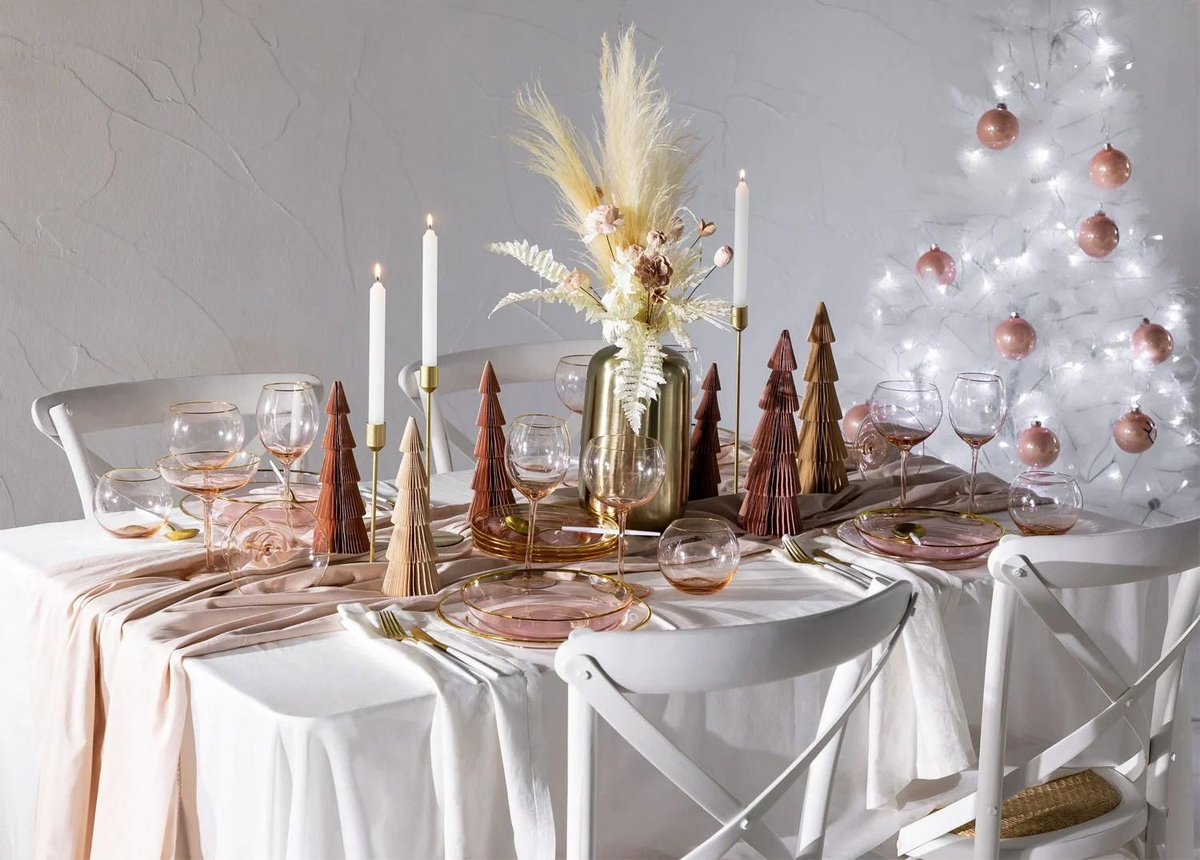 Mesa de Navidad festiva