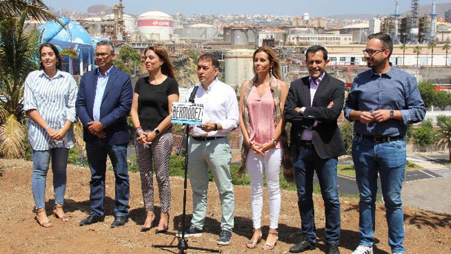 José Manuel Bermúdez en el acto, celebrado en el Palmétum.