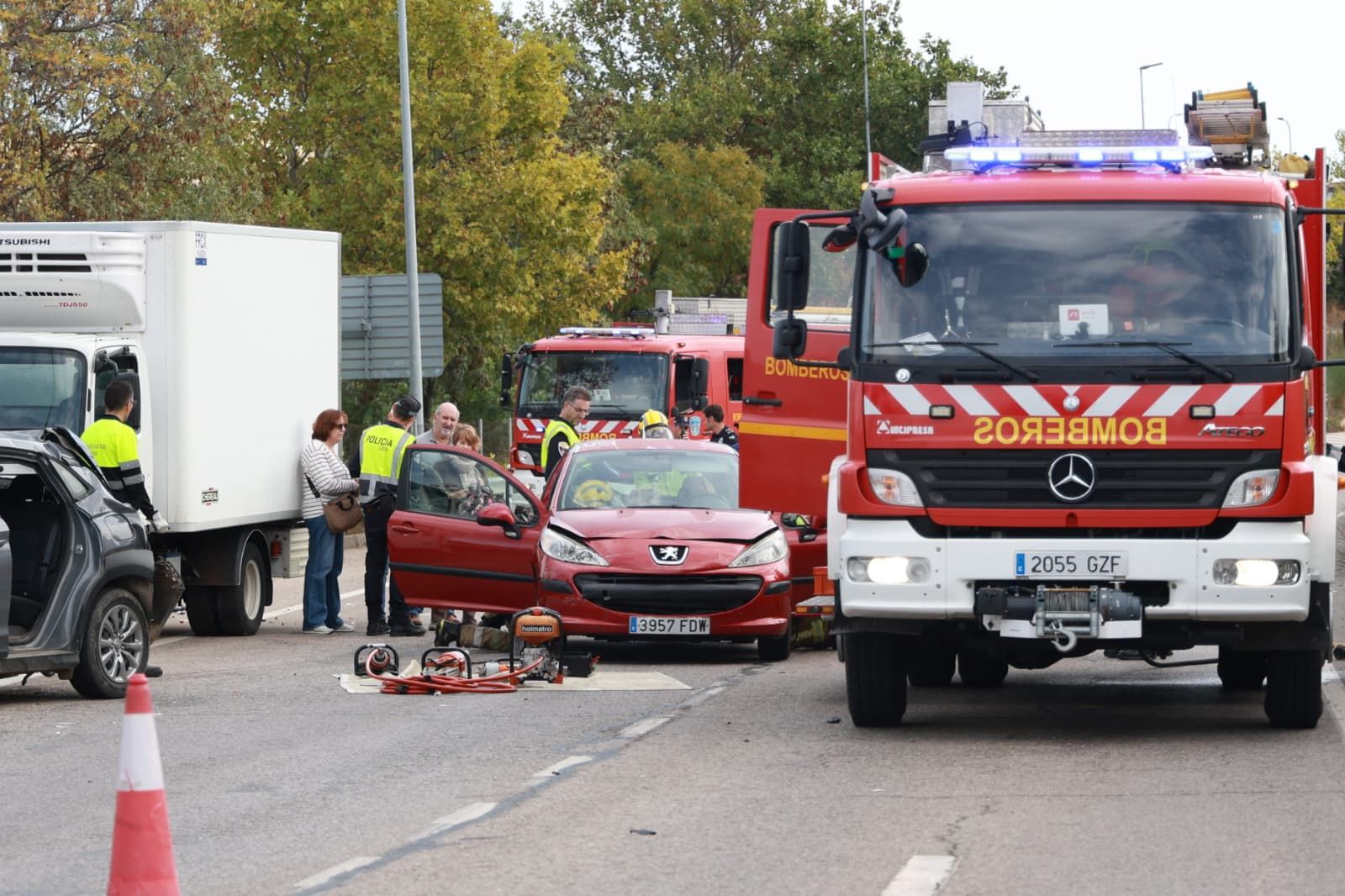 Accidente en la Ronda Norte de Cáceres