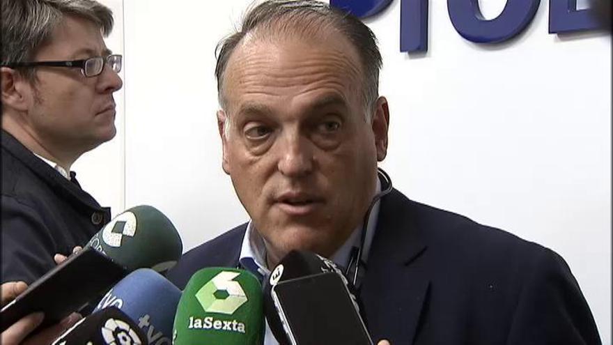 Tebas denuncia que el proceso electoral de la Federación Española de Fútbol está "claramente contaminado"