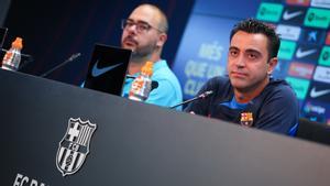 Xavi Hernández, entrenador del FC Barcelona, en rueda de prensa