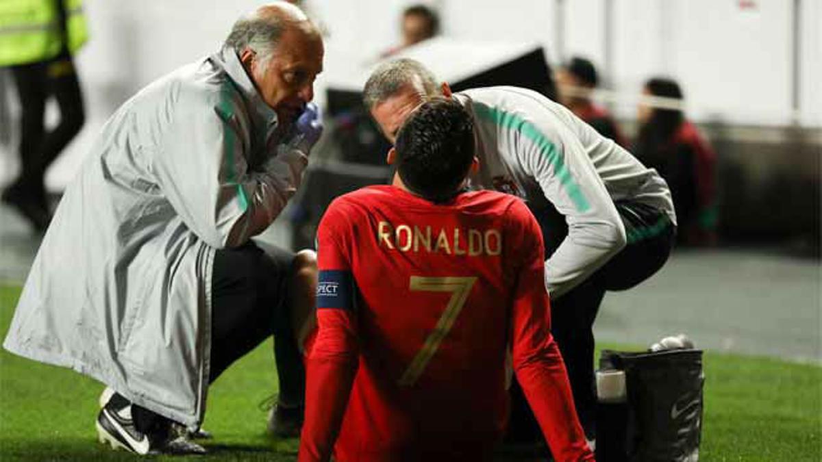 Cristiano Ronaldo injury, Portugal - Serbia