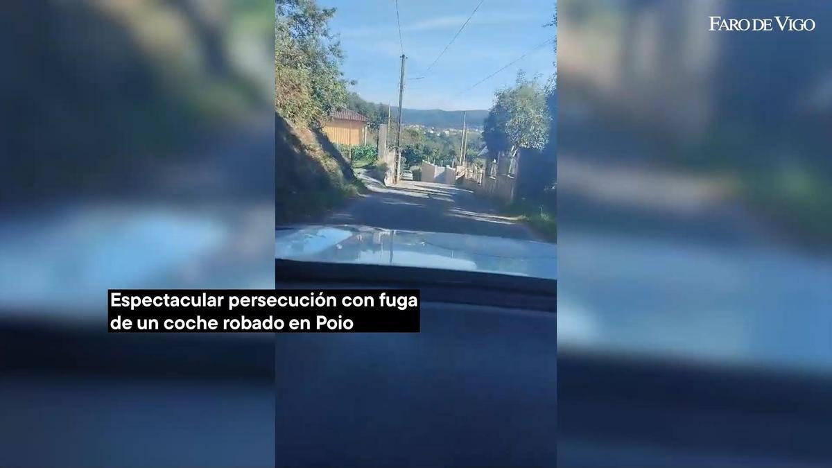 Espectacular persecución con fuga de un coche robado en Poio