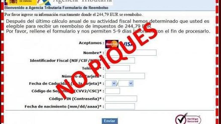 Así &quot;pescan&quot; los &quot;ciberestafadores&quot; que se hacen pasar por Hacienda