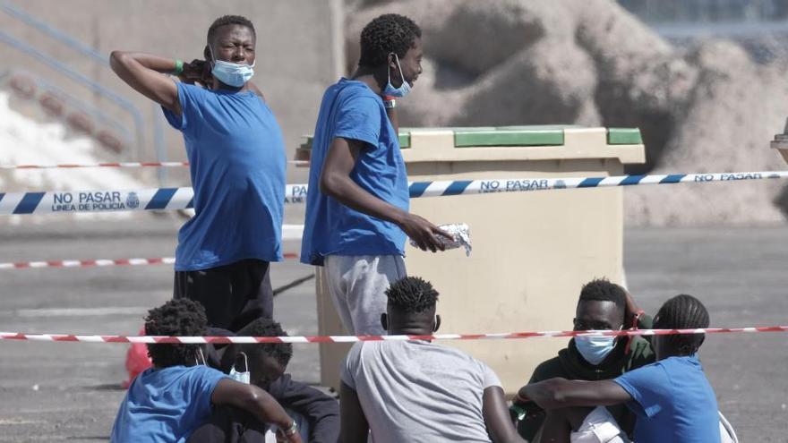 Un grupo de inmigrantes llegados a Gran Canaria.