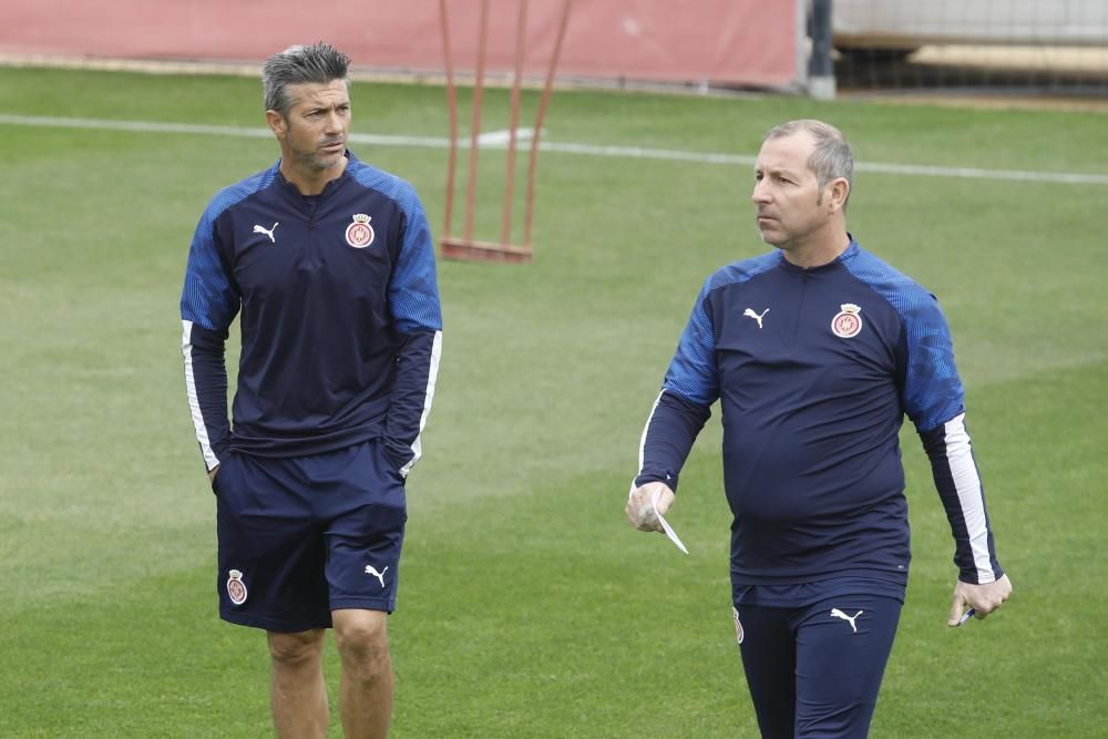 Entrenament del Girona FC a La Vinya