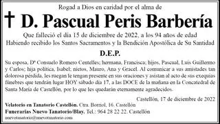 D. Pascual Peris Barbería