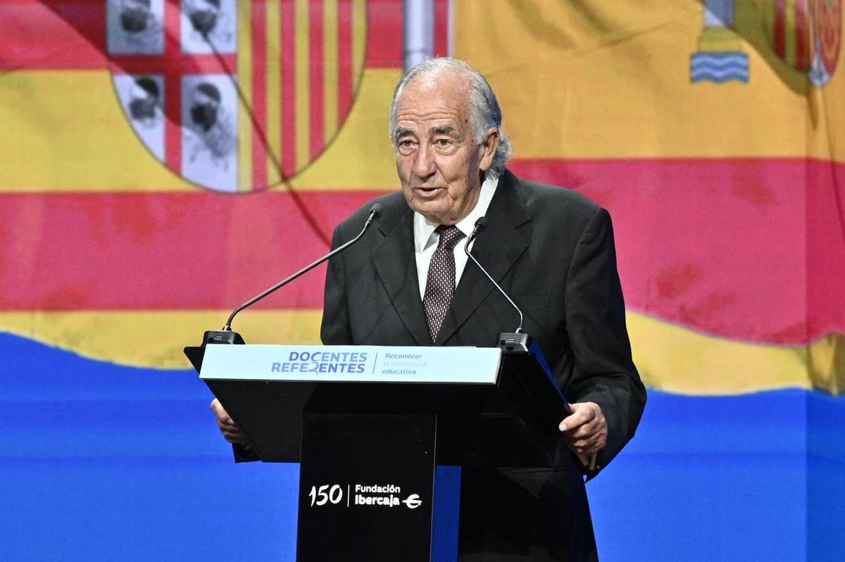 Amado Franco, presidente de la Fundación Ibercaja, inaugura la primera edición de las ayudas Docentes Referentes.