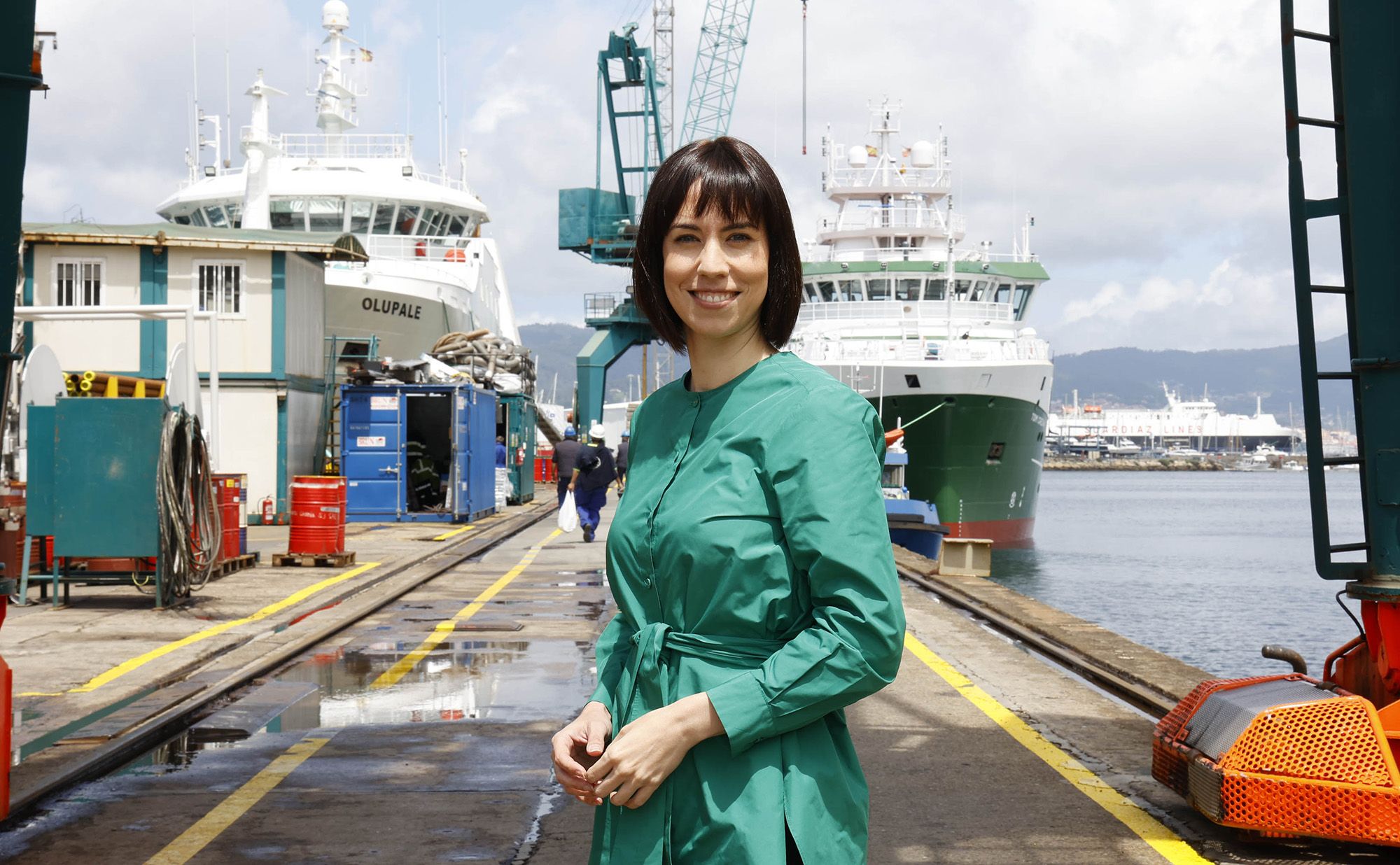La ministra de Ciencia e Innovación, Diana Morant, en el astillero Armón