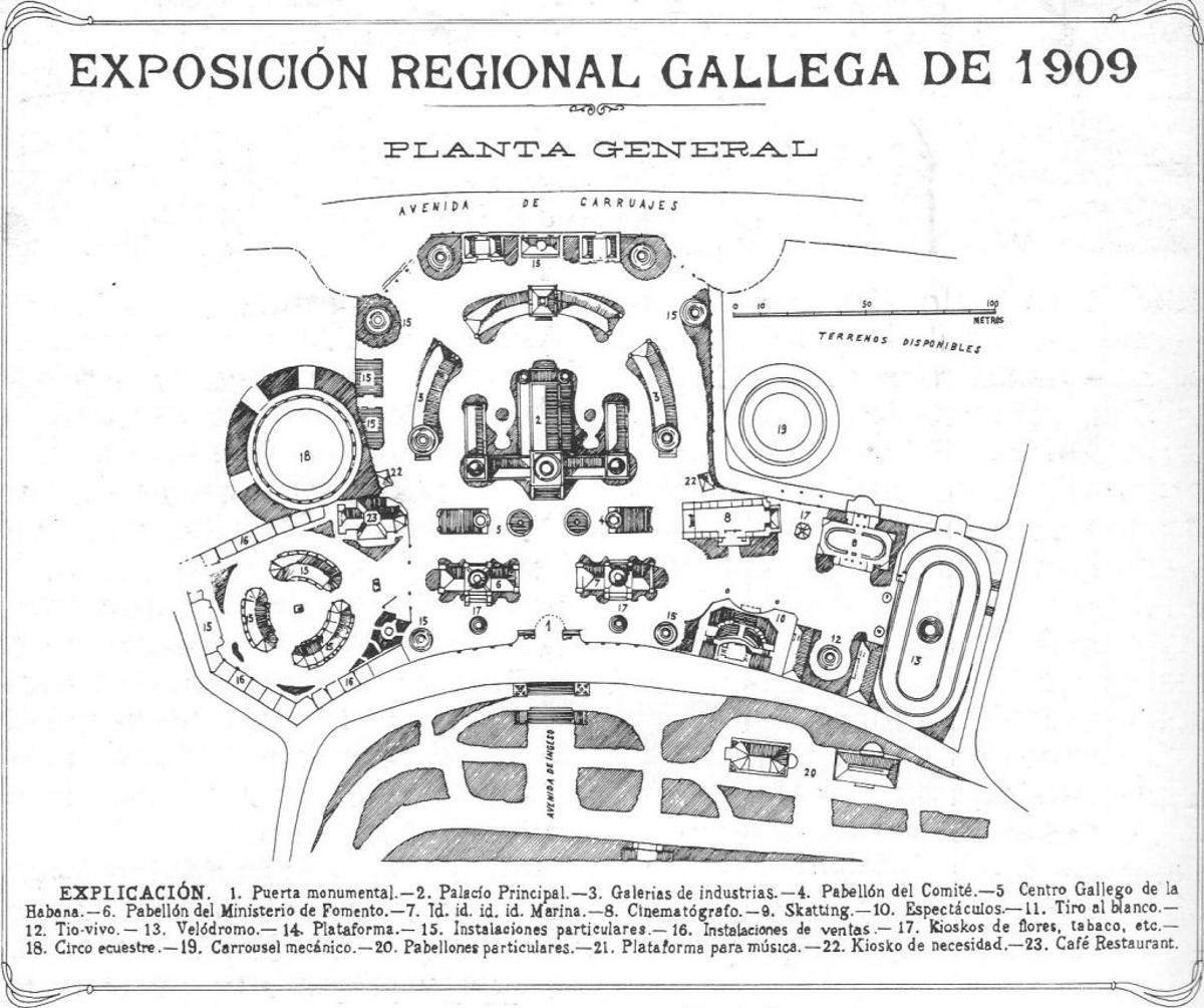 Plano de la Exposición Regional Gallega de 1909