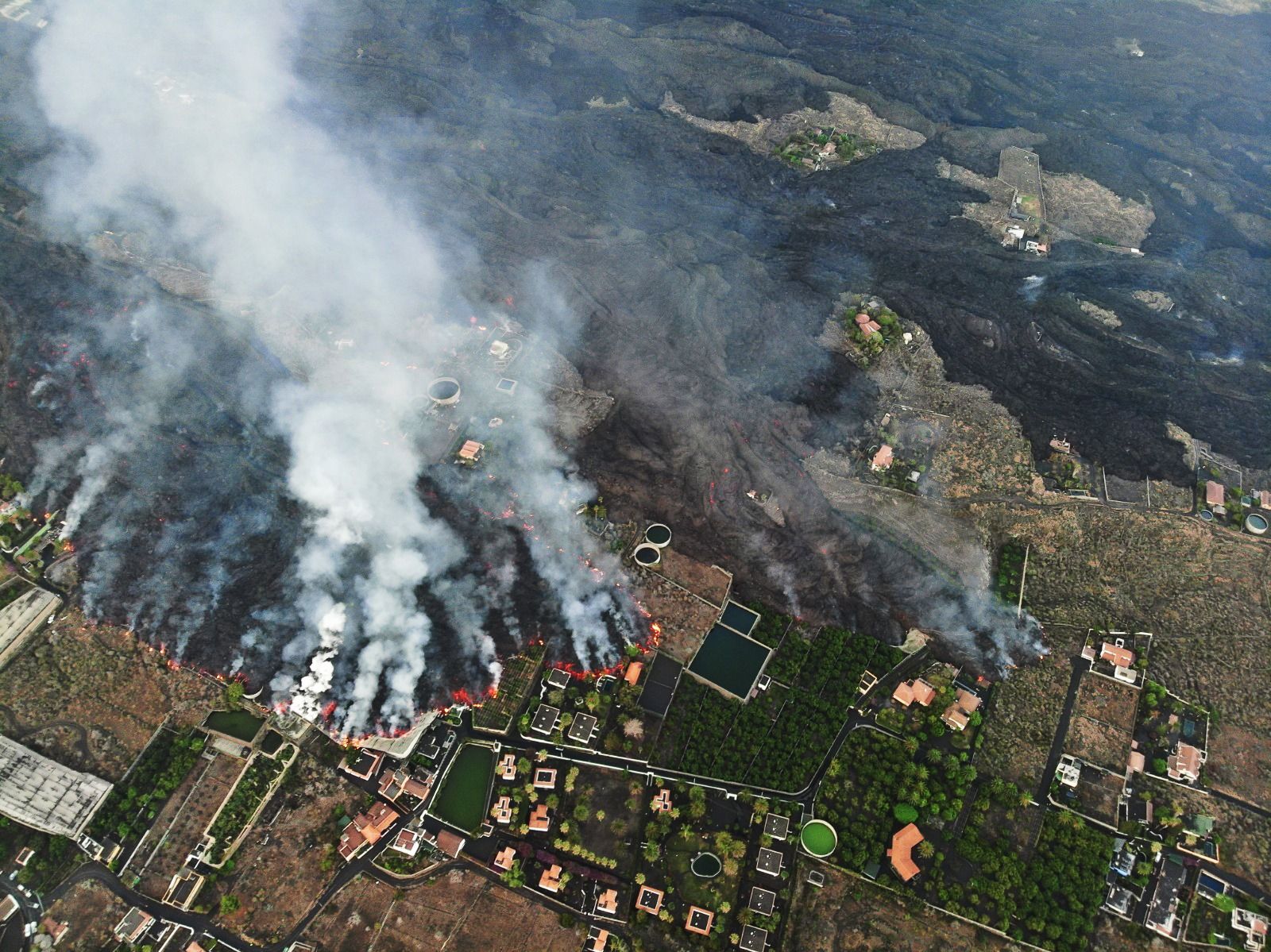 Avance de la colada del volcán de La Palma