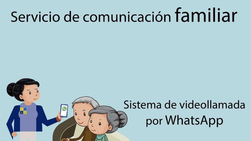 Cartel del Cabildo que anuncia el sistema de videollamadas.